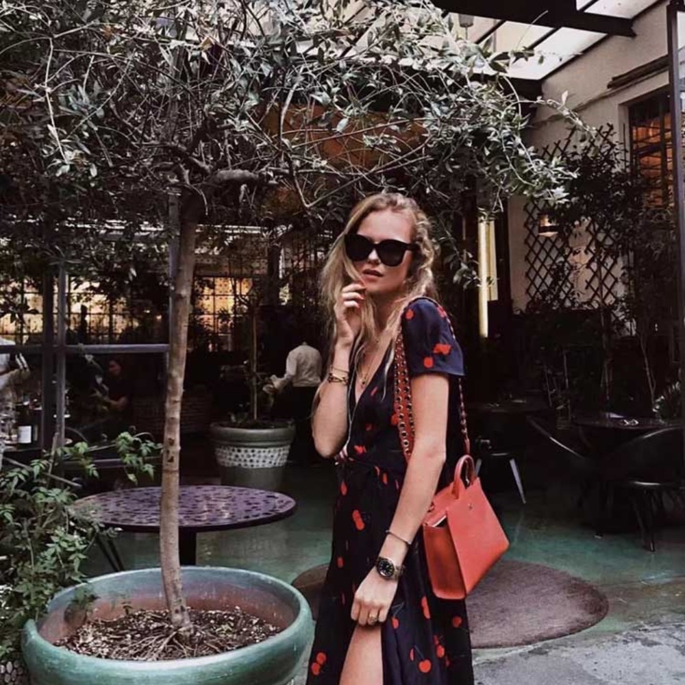 Cherry print boho gypsy true wrap dress - Picture 4 of 5